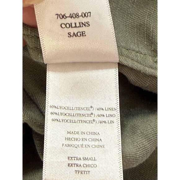 Rails Collins Sage Green Utility Linen Blend Long Sleeves Fall Jacket Size XS - Picture 9 of 10